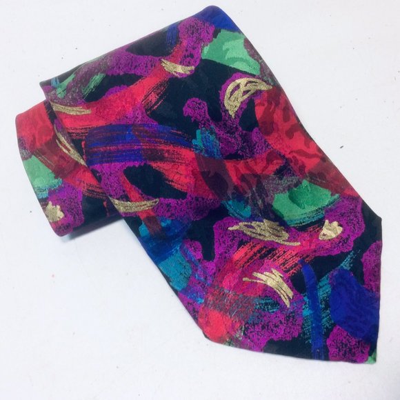 Brioni Abstract Expressionist Silk Tie